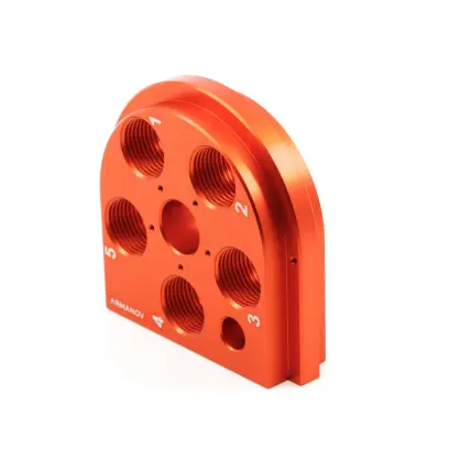 Nástrojová hlava Zero Play pro přebíjecí lis Dillon XL650/XL750, červená.